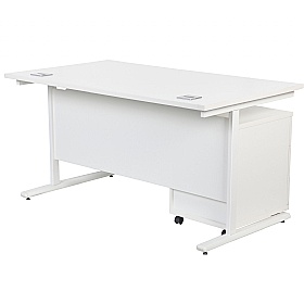 Horizon Rectangular Cantilever Office Desks With Mobile Pedestal - Office Desks