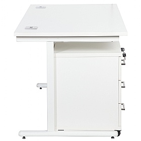 Horizon Rectangular Cantilever Office Desks With Mobile Pedestal - Office Desks