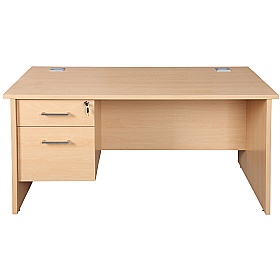 Horizon Panel End Rectangular Office Desks With Single Fixed Pedestal