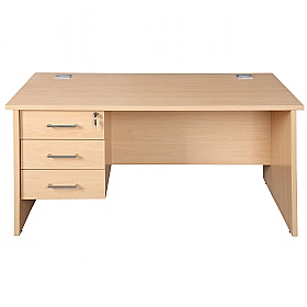 Horizon Panel End Rectangular Office Desks With Single Fixed Pedestal