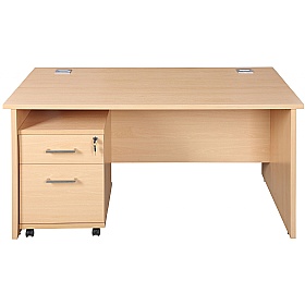 Horizon Panel End Rectangular Office Desks With Mobile Pedestal