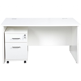 Horizon Panel End Rectangular Office Desks With Mobile Pedestal