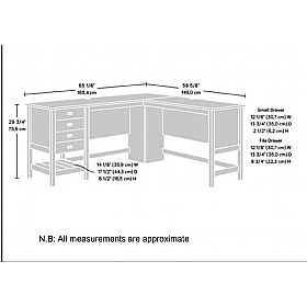 Raven Shaker Style L-Shaped Home Office Corner Desk - Office Desks