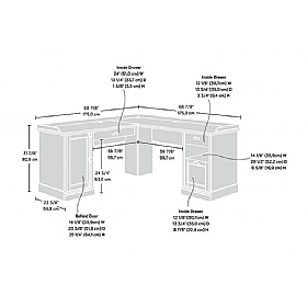 Barrister L-Shaped Home Office Corner Desk - Office Desks