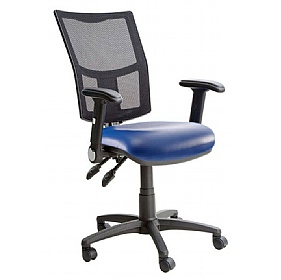 Haddon 2-Lever Mesh Back Vinyl Operator Chairs - Office Chairs