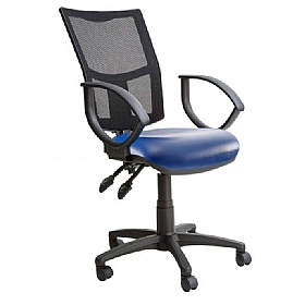Haddon 3-Lever Mesh Back Vinyl Operator Chairs - Office Chairs