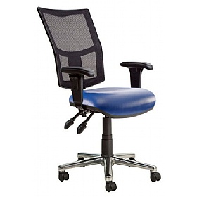 Haddon 3-Lever Mesh Back Vinyl Operator Chairs - Office Chairs