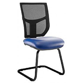 Haddon Mesh Back Vinyl Visitor Chairs - Office Chairs