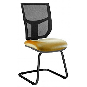 Haddon Mesh Back Vinyl Visitor Chairs - Office Chairs