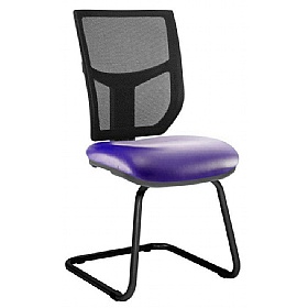 Haddon Mesh Back Vinyl Visitor Chairs - Office Chairs