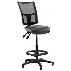 Haddon Mesh Back Vinyl Draughtsman Chairs - Office Chairs