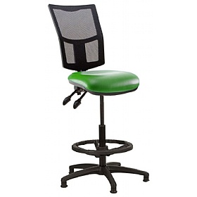 Haddon Mesh Back Vinyl Draughtsman Chairs - Office Chairs
