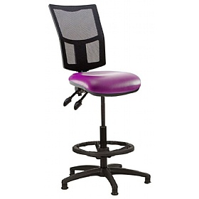 Haddon Mesh Back Vinyl Draughtsman Chairs - Office Chairs