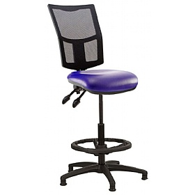 Haddon Mesh Back Vinyl Draughtsman Chairs - Office Chairs