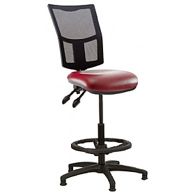 Haddon Mesh Back Vinyl Draughtsman Chairs - Office Chairs