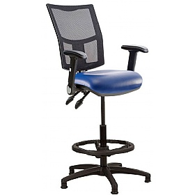 Haddon Mesh Back Vinyl Draughtsman Chairs