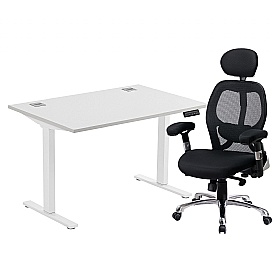 Horizon Sit Stand Desk and Chair Bundle Deal