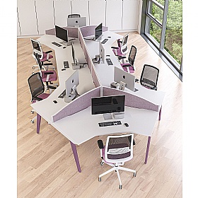 Tract Shades 3 Person Cluster Bench Desks