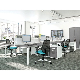 Apex 2 Person Goalpost Rectangular Back to Back Bench Desks - Office Desks