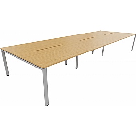 Apex 6 Person Goalpost Rectangular Back to Back Bench Desks - Office Desks