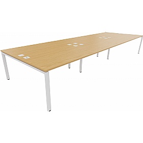 Apex 6 Person Goalpost Rectangular Back to Back Bench Desks - Office Desks