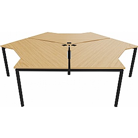 Apex 3 Person Cluster Goalpost Bench Desks - Office Desks