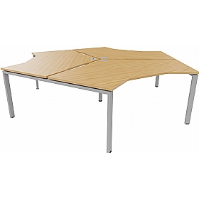 Apex 3 Person Cluster Goalpost Bench Desks - Office Desks