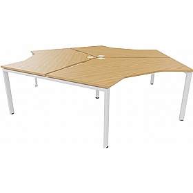 Apex 3 Person Cluster Goalpost Bench Desks - Office Desks