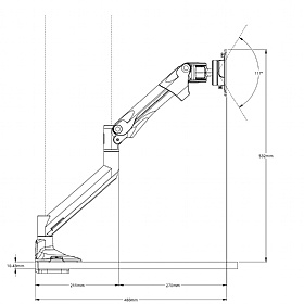 Levo II Gas Lift Single Monitor Arm
