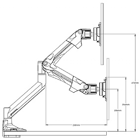 Levo II Gas Lift Single Monitor Arm