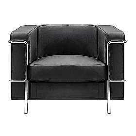 Belmont Leather Faced Reception Armchair
