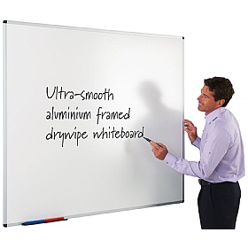 WriteOn Aluminium Framed Non-Magnetic Drywipe Whiteboards