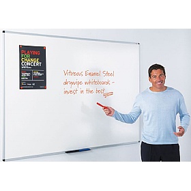WriteOn Aluminium Framed Vitreous Enamel Magnetic Drywipe Whiteboards