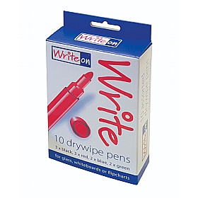 WriteOn Drywipe Pens - Pack of 10