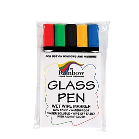 WriteOn Glass and Chalk Pens - Pack of 5 - Display Equipment