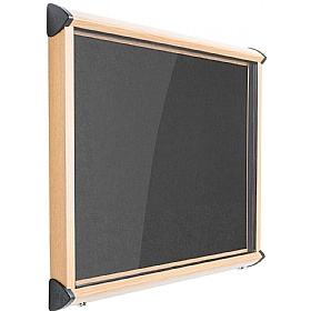 Shield Wood Effect Outdoor Wall Mounted Noticeboards