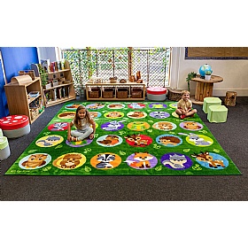 Woodland Animals Placement Carpet - School Furniture