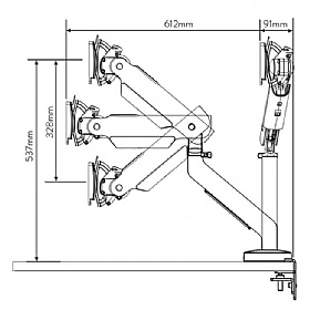 Flo X Large Format Single Screen Dynamic Monitor Arm