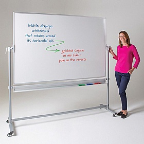 WriteOn Non-Magnetic Swivel Mobile Whiteboards