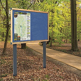 Shield Wood Effect Outdoor Freestanding Noticeboards with Sunken Posts