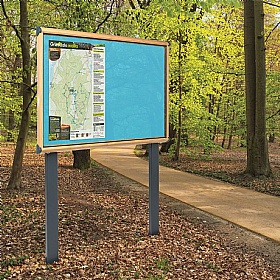 Shield Wood Effect Outdoor Freestanding Noticeboards with Sunken Posts