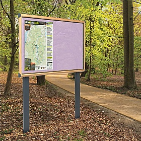 Shield Wood Effect Outdoor Freestanding Noticeboards with Sunken Posts