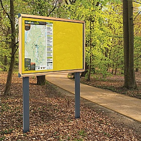 Shield Wood Effect Outdoor Freestanding Noticeboards with Sunken Posts