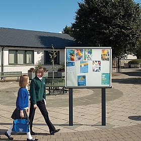 Shield Outdoor Freestanding Whiteboards with Sunken Posts