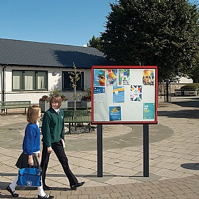 Shield Outdoor Freestanding Whiteboards with Sunken Posts