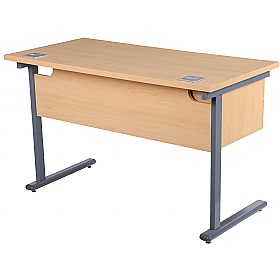Horizon Compact Cantilever Office Desks With Single Fixed Pedestal - Office Desks