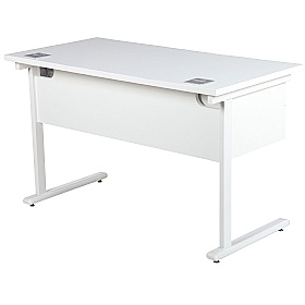 Horizon Compact Cantilever Office Desks With Single Fixed Pedestal - Office Desks