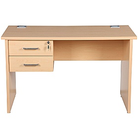 Horizon Compact Panel End Rectangular Office Desks With Single Fixed Pedestal