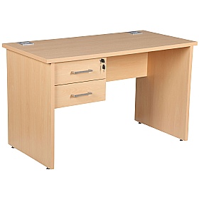 Horizon Compact Panel End Rectangular Office Desks With Single Fixed Pedestal