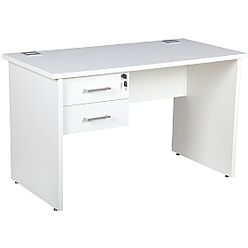 Horizon Compact Panel End Rectangular Office Desks With Single Fixed Pedestal